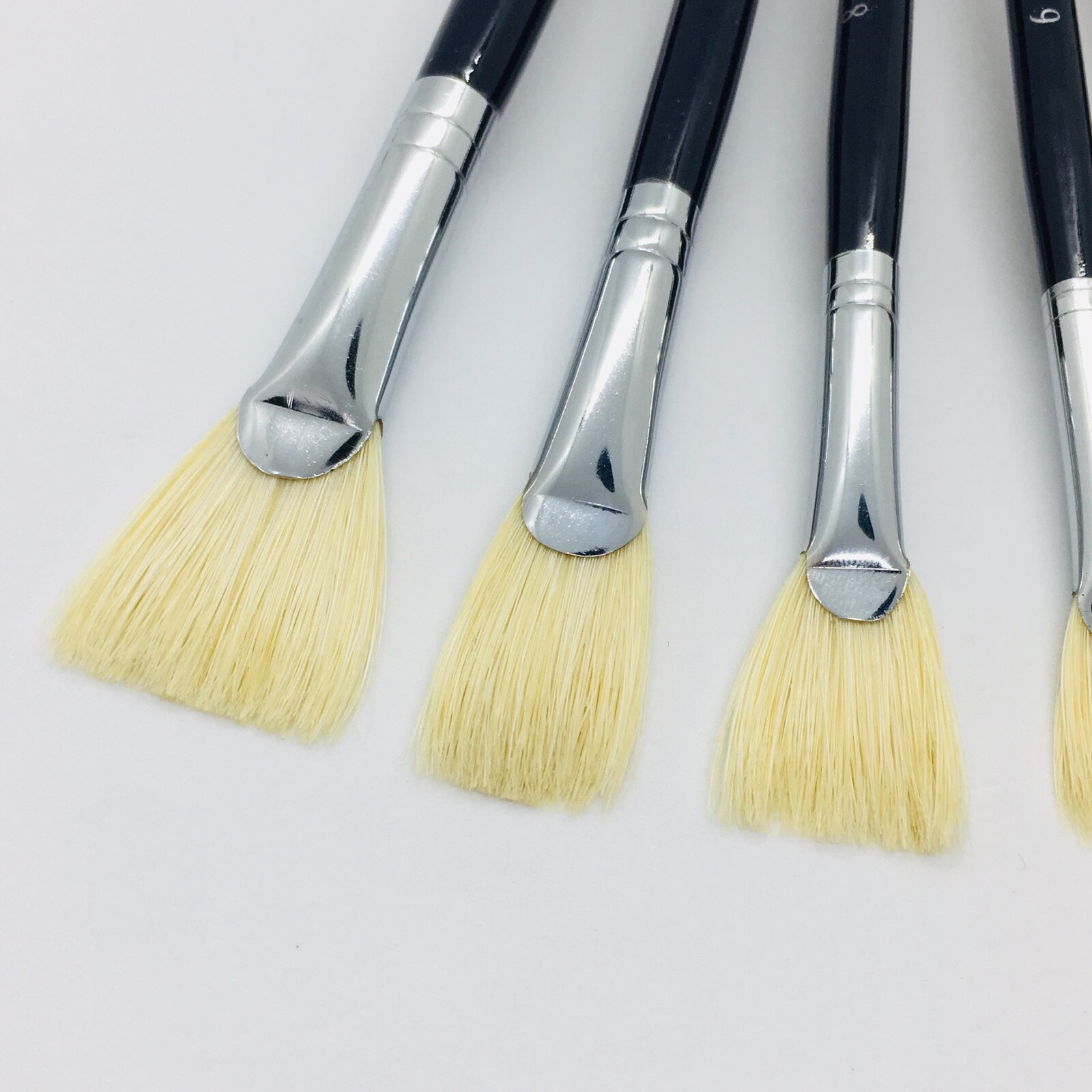 XDT6161 Fan Art Brush Set 6Pc 24681012 Hog Acrylic Oil