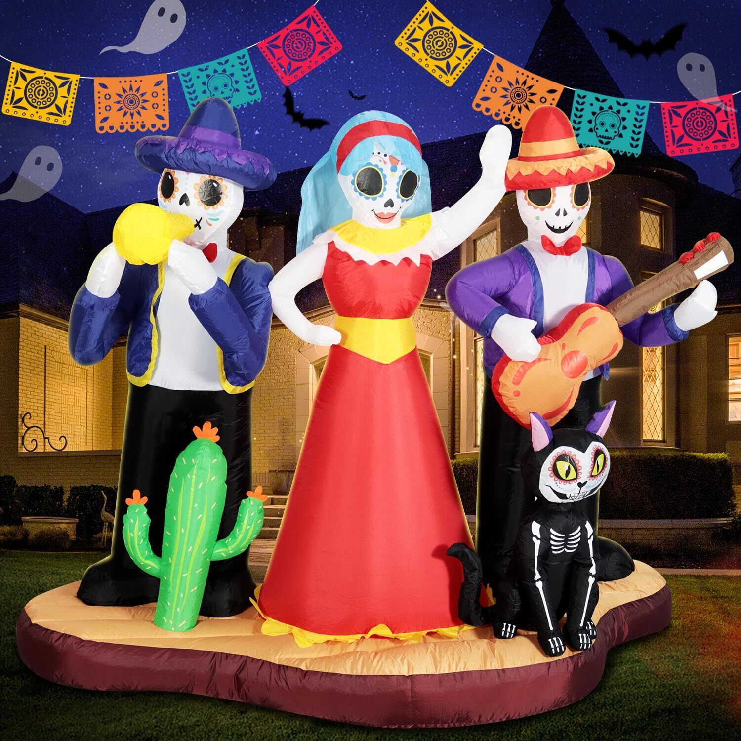 Halloween Inflatable Blow Up Decorations, Dia de Los Muertos 7FT Day of