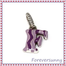 Brighton F Alphabet Letter Purple Enamel Charm