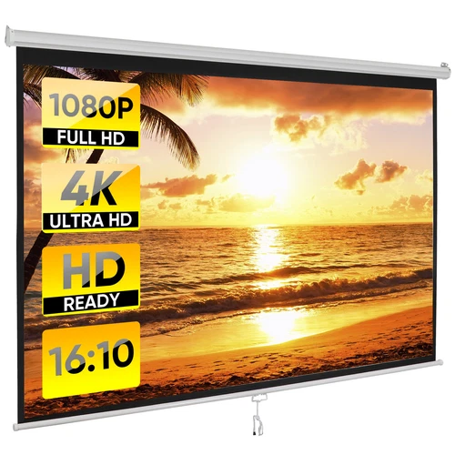 72''/80''/100''/119'' Projector Screen Pull Down Projection Screen Home Theater - Picture 48 of 89