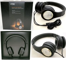 NEW TDK ST700 Signature Sound High Fidelity Wired Stereo Headphones BLACK dj NEW