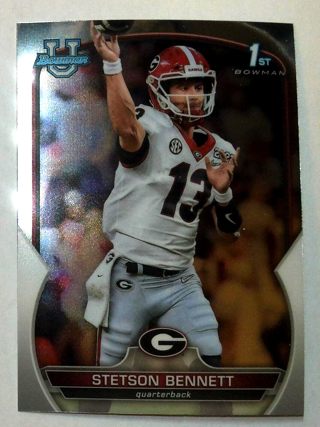 2022 Bowman Chrome U Stetson Bennett RC #39 Rams 1st Bowman