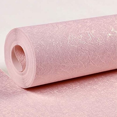 Cohoo Home Silk Pink Wallpaper Peel and Stick Contact Paper Pink Textured Sil...