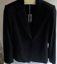 SANDRA Single Front Snap Fully Lined Black Blazer SZ 8 NWT Poly/Rayon/Spandex