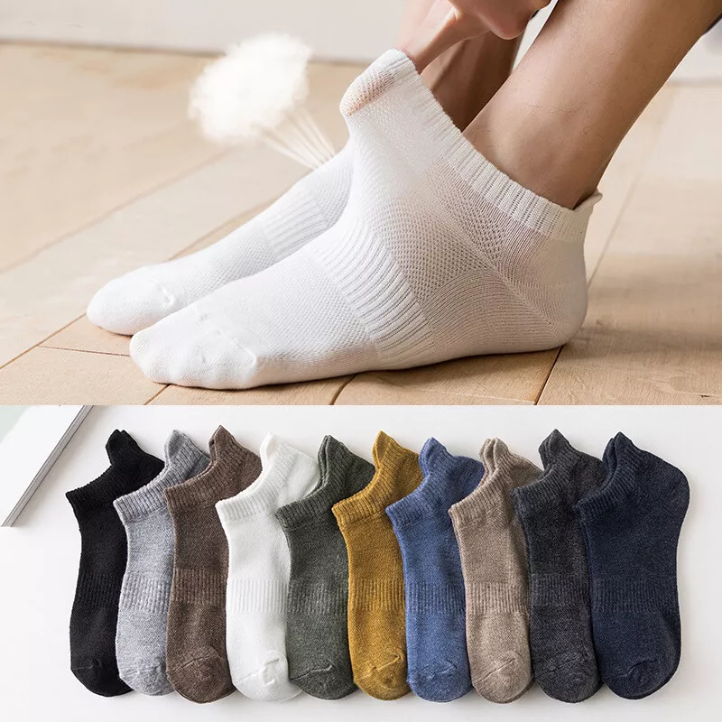 Mesh Cotton Mens Low-Cut Socks Solid Short Ankle Socks Male Casual Boat  Socks