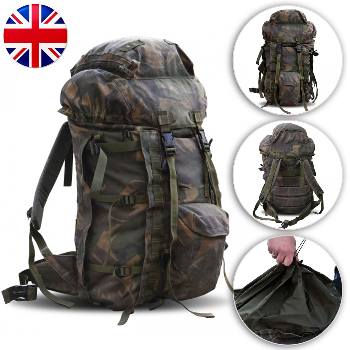 イギリス軍BritishArmy backpack 30 L Genuine British Army Military LONG DPM IRR 30 Rucksack