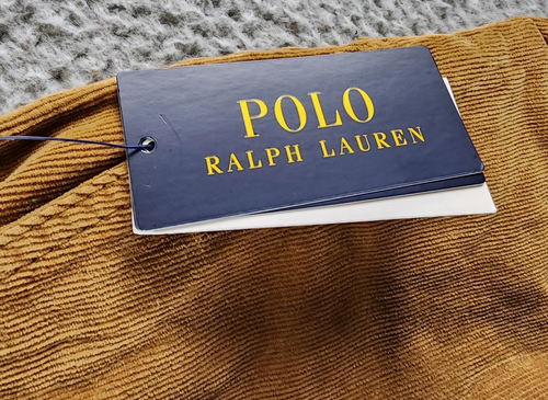 Polo Ralph Lauren Stretch Corduroy Pant Boys' 20 Brown Belt Loops Elastic Waist~ - Picture 9 of 14