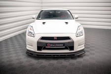 Cup Spoilerlippe Front Ansatz passend für Nissan GTR R35 FL schwarz Hochglanz