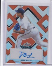 2022 Leaf Metal Auto Prism Orange Jose Butto Mets 3/3