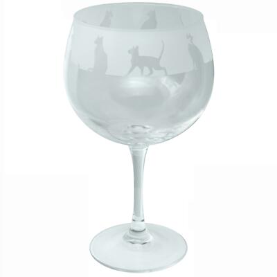 Animo Glas Siamkatze graviert Gin Ballon groß Copa Glas Glaswaren Geschenk