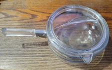 Vtg Pyrex Glass Flameware Sauce Pan Pot W/ Locking Lid Handle 6323-B Reverseable