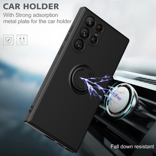 Liquid Silicone Case For Samsung S25 S24 FE S23 S22 Ultra A54 Ring Holder Cover - Picture 2 of 19