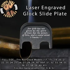 2 Timothy 1:7 - Glock Rear Slide Plate Back Plate for Full Sized Glocks Gen 1-5