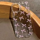 Cute Pink Heart Bow Case for IPhone 16 15 14 13 12 11 Pro Max 13 12Mini XS XR 7