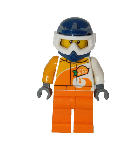 LEGO City Male Stuntman Quad Driver Minifigure Racing Stunt Team (60255) - Foto 5 di 5