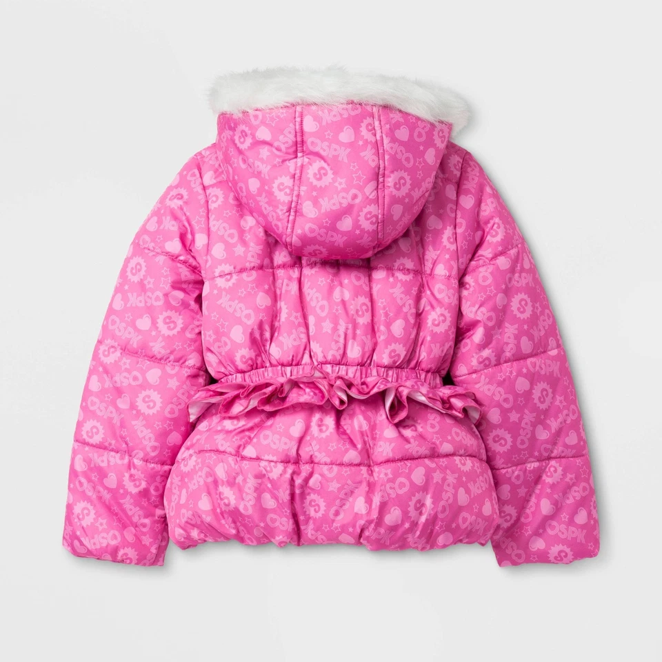 Chaqueta acolchada Shopkins para niñas talla 4 Lippy Lips Apple Jack abrigo hinchado Foto 2 de 2