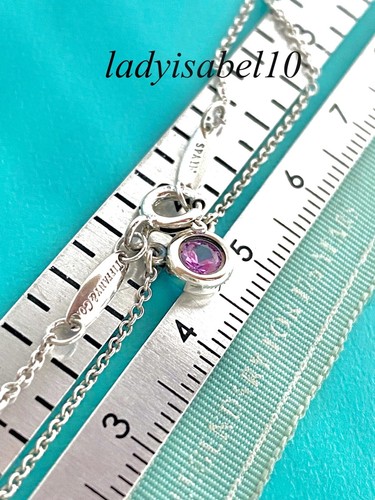 16,4" Tiffany & Co Peretti rosa Saphir 0,30ct Farbe Yard Halskette Silber mit Pouc - Bild 5 von 7