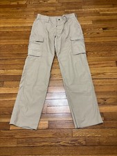 Propper Womens Tactical Cargo Pants Size 14 UNHEMMED Beige Canvas Workwear