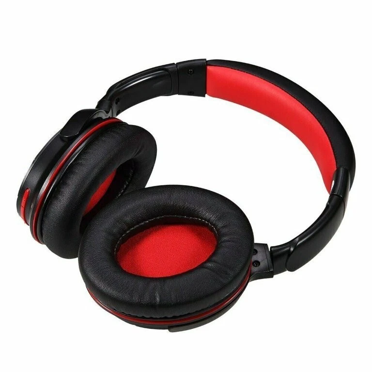 AUSDOM M04S NFC Wireless Bluetooth 4.0 Headphones Built-in Microphone Black-Red - Image 3 of 4