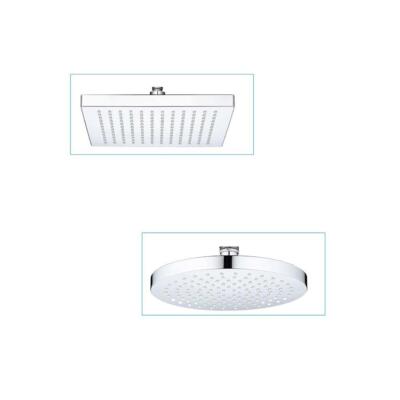 Shower Head Fixed Round Square Chrome 8inch Replacement Waterfall Overhead Kit