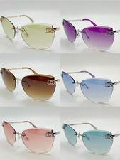 New Womens Sunglasses Shades Fashion Designer Rimless Round Hexagon Wrap  8035 