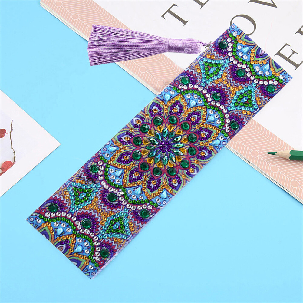 AU DIY Mandala Diamond Painting Bookmark Special Shaped Tassel Craft