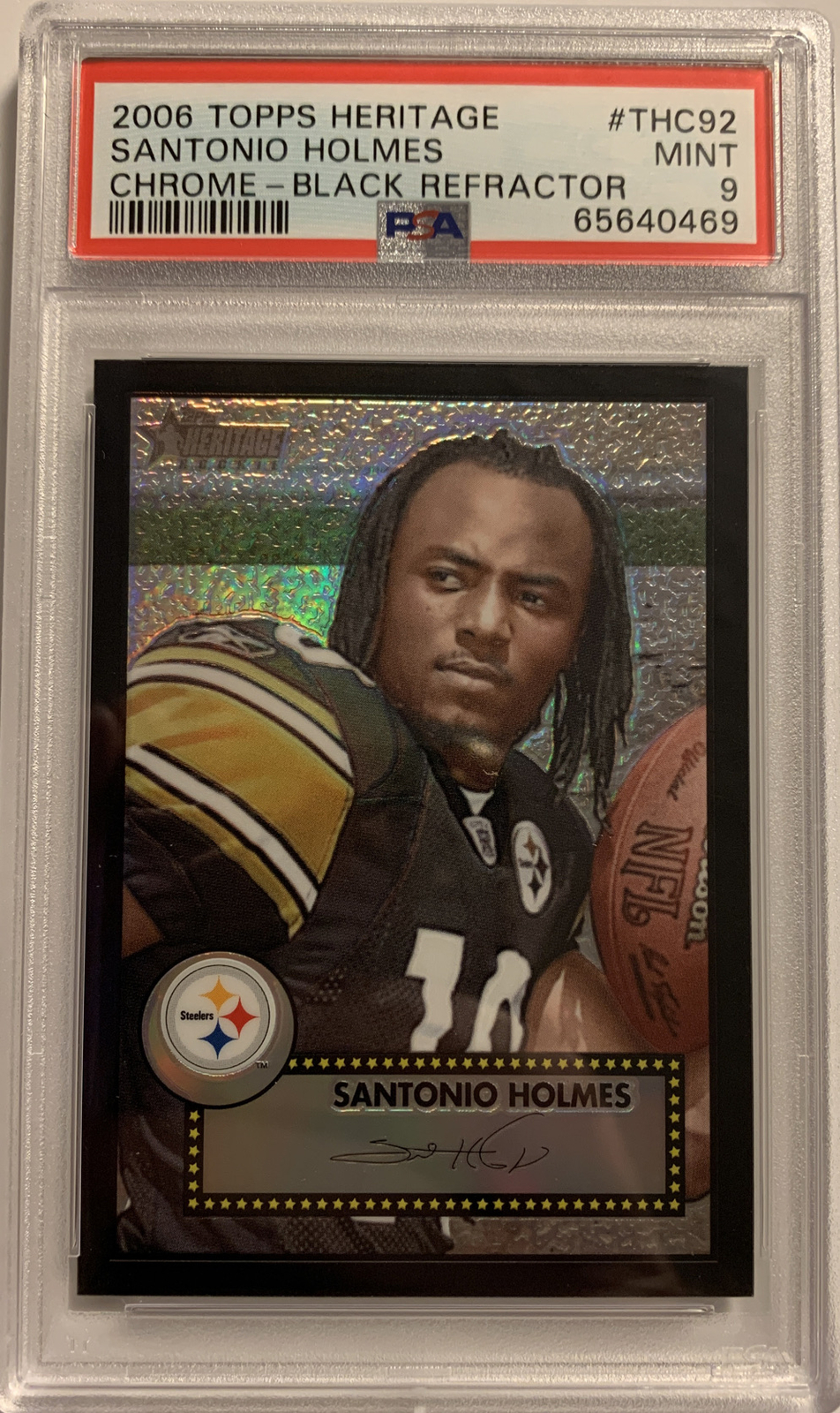 Santonio Holmes Topps Heritage Chrome #THC92 Black Refractor