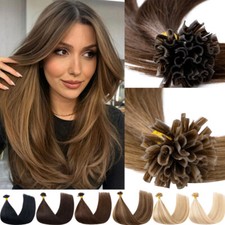 Fusion Flat U Tip Human Hair Extensions Keratin Nail 100 Real Remy 200pcs Brown