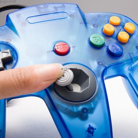 Classic N64 Wired Controller Joystick Remote for Nintendo N64 System Clear Blue