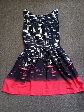 Womens Mini Black/Red Summer Dress Size 10