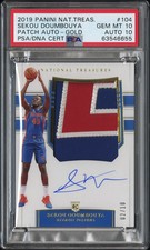 2019 Panini National Treasures Sekou Doumbouya #104 Gold PSA 10 Auto 10
