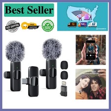 Compact Wireless Microphone System for Clear Voice Recording on iPhone Android