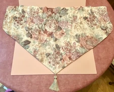 🩷 CROSCILL HOME COTSWOLD PINK ROSES FLORAL ASCOT VALANCE WINDOW TASSEL CURTAIN