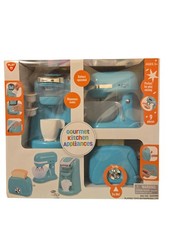 Kids Toy Coffee Maker Mixer Toaster Set 9PCS Pretend Play Kitchen Battery...
