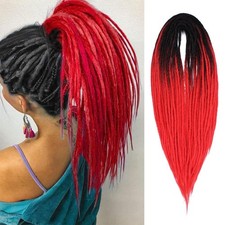 Kraler 24 Inch Black to Red Double Ended Dreadlock Extensions