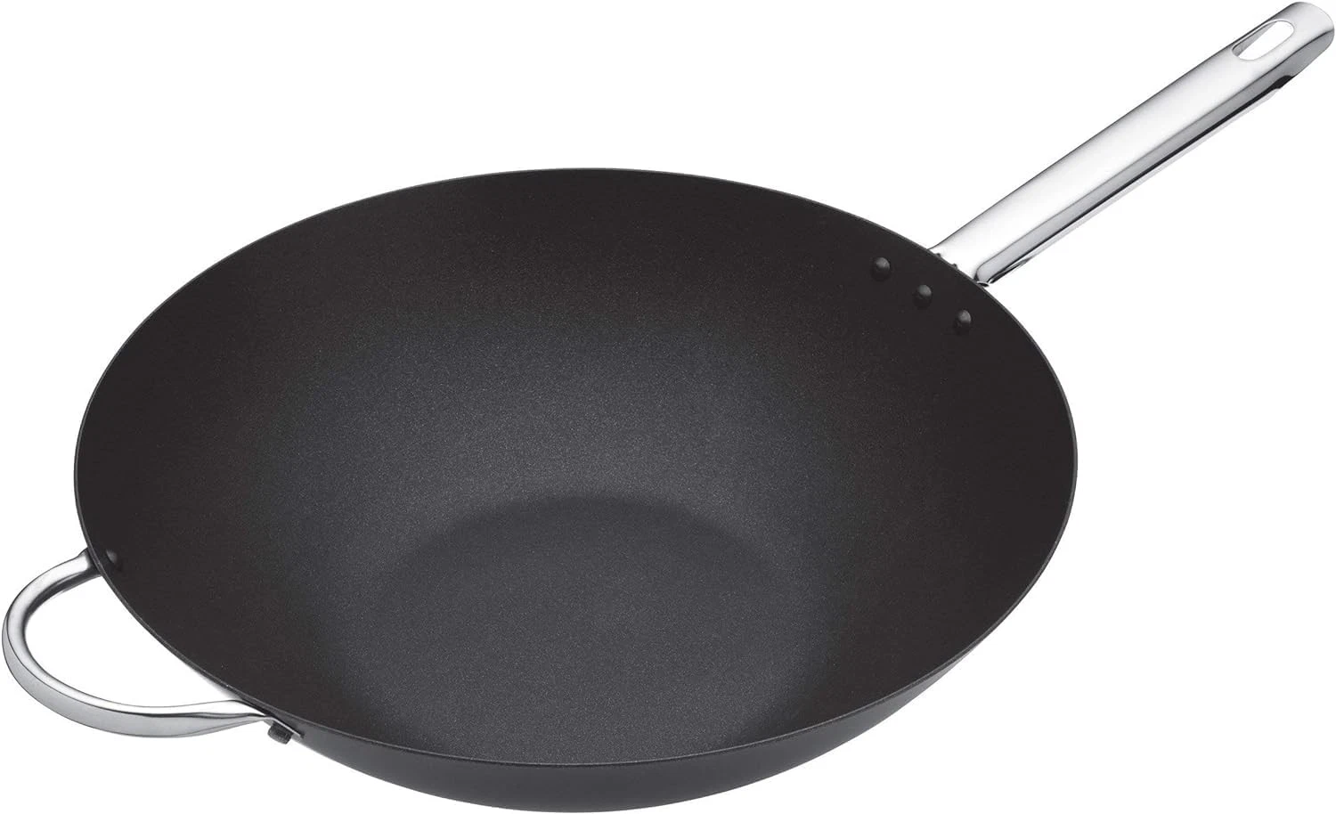 MasterClass Wok Carbon, Non Stick, Carbon Steel, 8 Litres 35.5 cm (14 inch)
