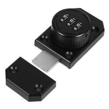 Black Zinc Alloy Password Lock for Cabinets No Drill Installation