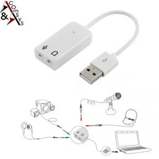 Mini Sound Card 7.1 Channel Dynamic 3D Surround Sound 5HV2 White Cable 10cm White