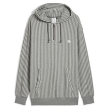 PUMA X Nanamica Quarter Zip Striped Hoodie Mens Grey Casual Athletic Outerwear