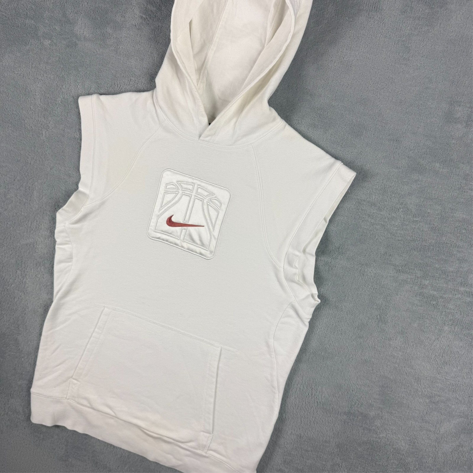 Vintage Nike 2000's White Size Youth XL Basketball Lightweight Sleeveless Hoodie image 3