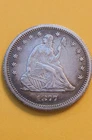 BU 1877 CC Seated Liberty Silver Quarter US Type Coin 25 Cents Uncirculated 25c