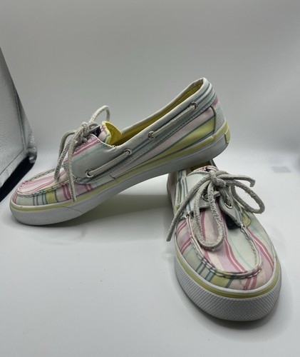 Sperry Slip On Top Sider Pastel Striped Women’s Shoes Size 6.5 M - Picture 2 of 5