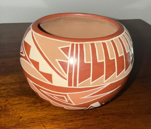 Santa Clara Pueblo by Earlene Youngbird Tafoya Red Polychrome Seed Pot