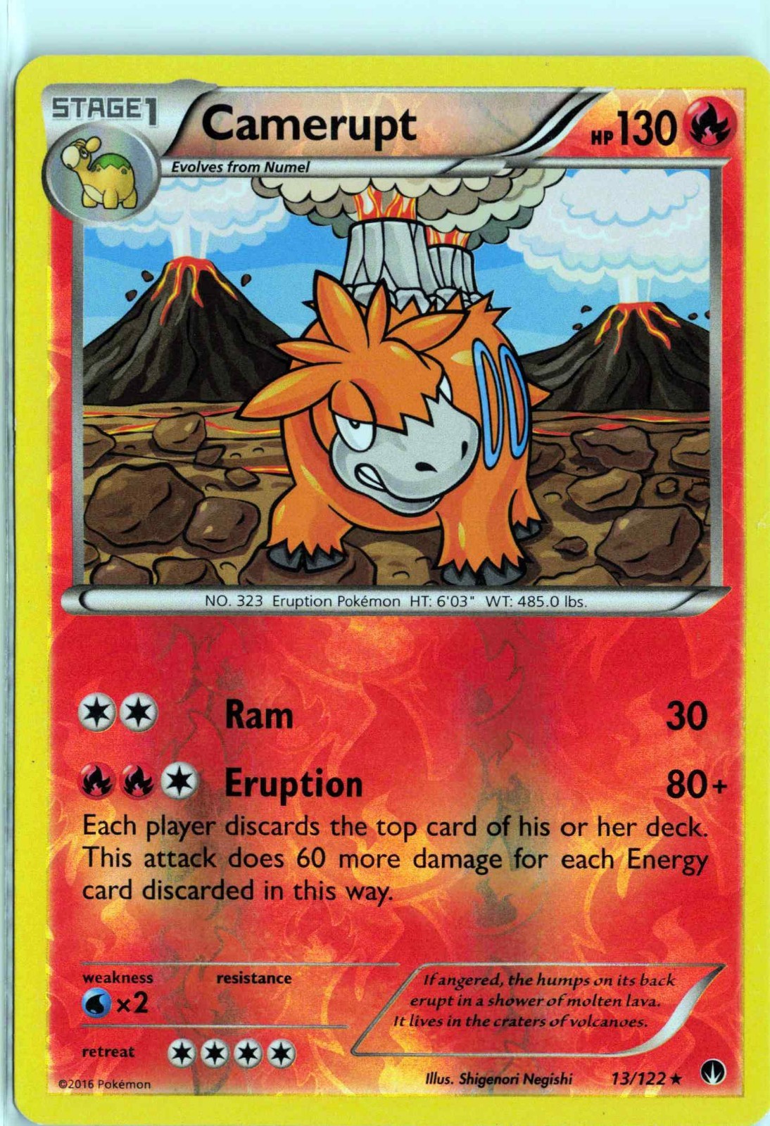 Camerupt - 13/122 Breakpoint Reverse Holo Rare Pokemon Card
