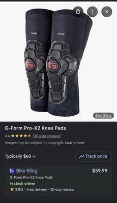 G-Form Pro-X2 Mountain Bike Knee Pads-Black-Small
