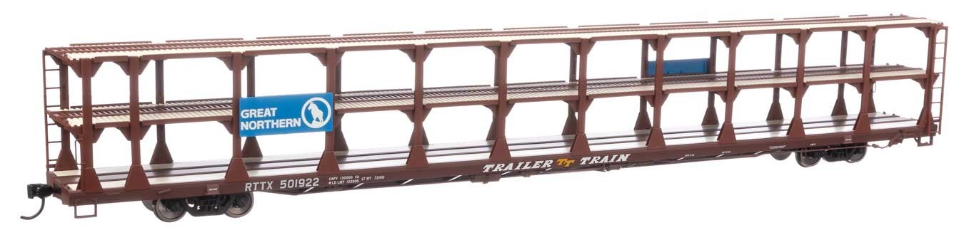 H0 Walthers 89' Flatcar Auto Rack Great Northern 8212 Neu