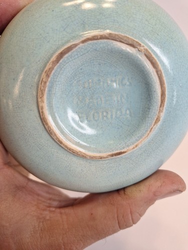 Floramics Krug Old Tampa Florida Pottery Vintage Made In Florida Blau - Bild 6 von 8