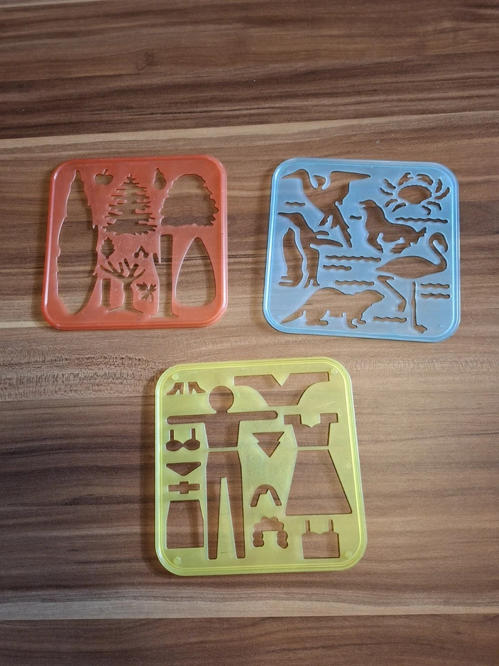 19 x Schablone Malschablone Tupperware Kinder Malen mit Tasche Beutel - Bild 4 von 4