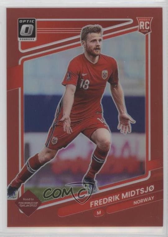 2021 Panini Donruss Road to Qatar Optic Red Prizm /149 Fredrik Midtsjo #107 15qg