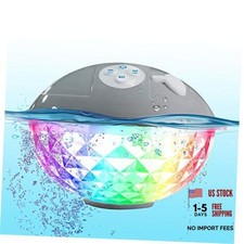 Pool Speaker with Colorful Lights, Floating Bluetooth Speaker IPX7 Gray